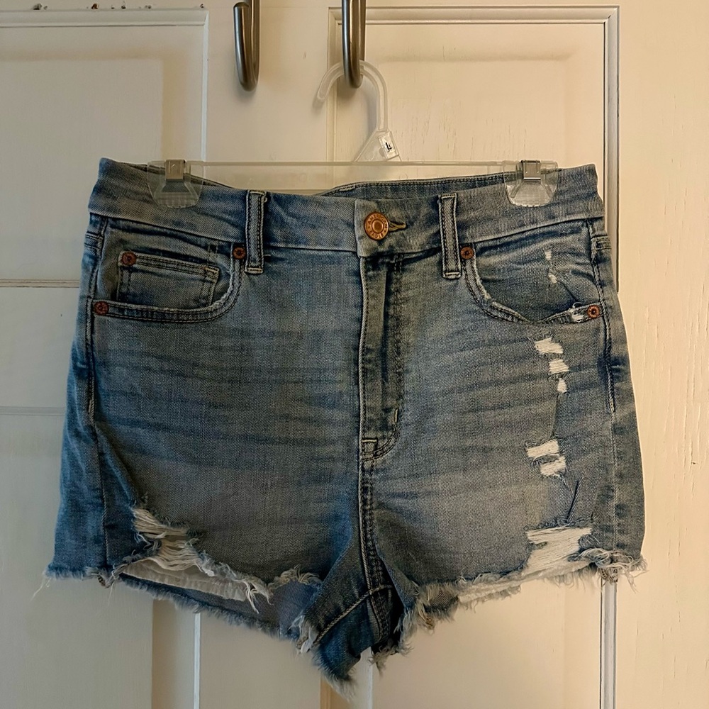 American Eagle Outfitters Distressed Blue Jean Shorts